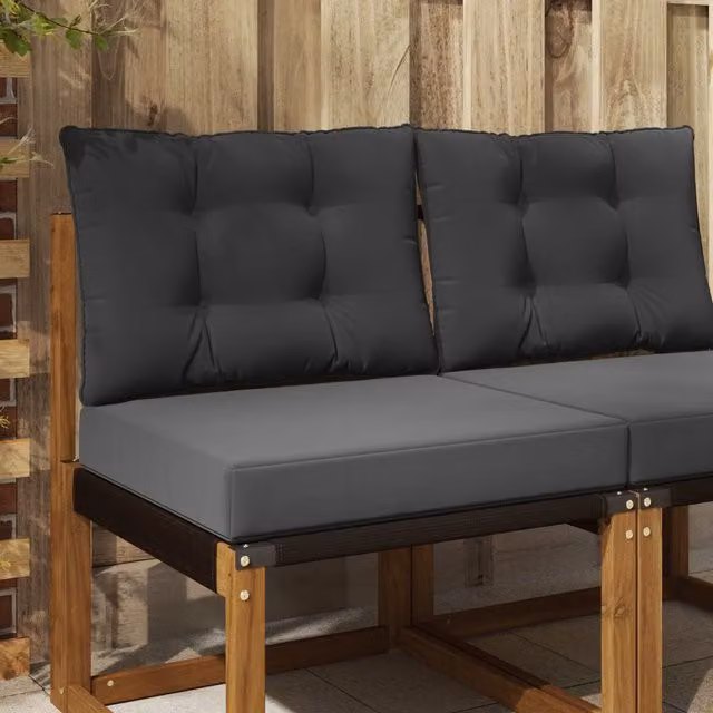 Set de 2 cojines rectangulares para sofá de exterior vidaXL en poliéster color gris antracita