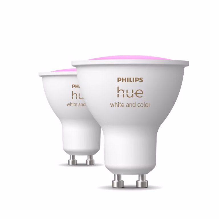 Pack de 2 focos inteligentes Philips Hue White & Color Ambiance LED GU10 regulables RGB