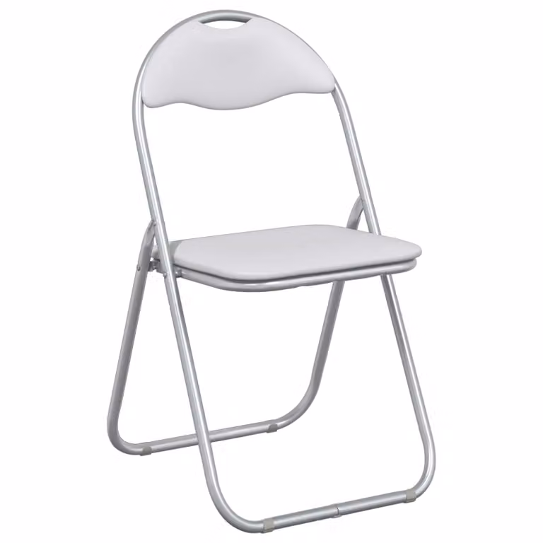 Set de 8 sillas plegables vidaXL en cuero sintético y color gris, An/P/Al: 48 x 43,5 x 81 cm
