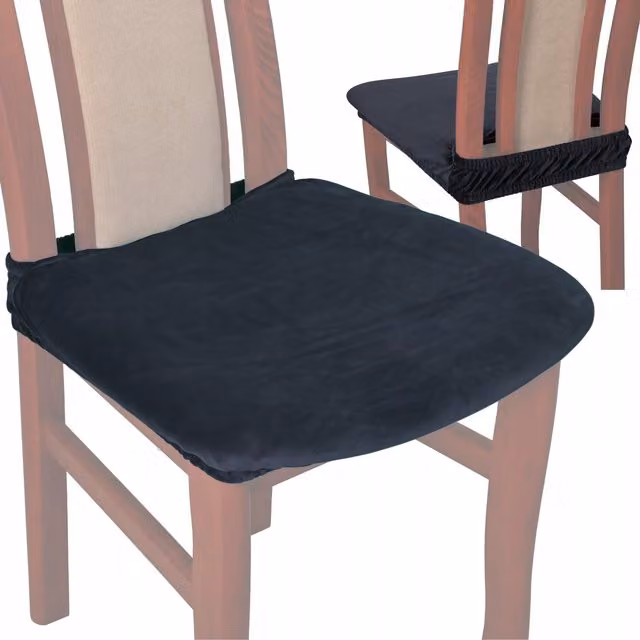 Funda de terciopelo para asiento de silla Tess en color grafito con tejido elástico