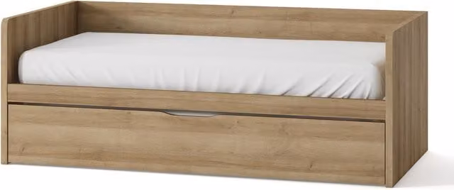 Cama Mio El Corte Inglés con un cajón y costados altos en color marrón