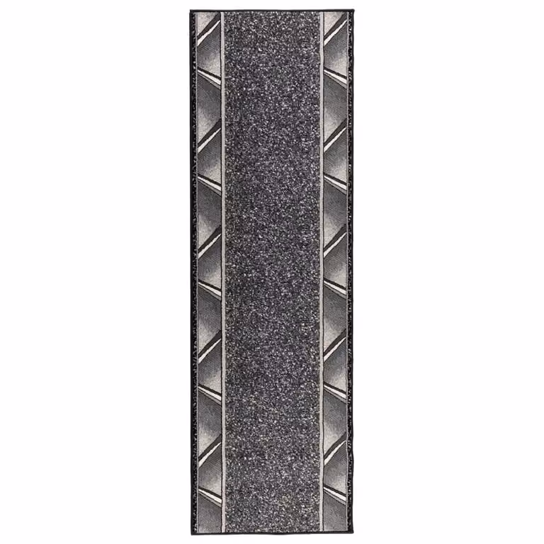 Alfombra Runner vidaXL FLORNES de tejido gris en polipropileno de 7 mm para pasillos