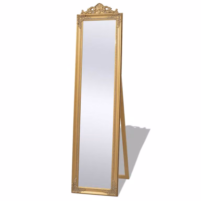 Espejo de pie estilo barroco vidaXL color dorado, An/P/Al: 40 x 160 cm