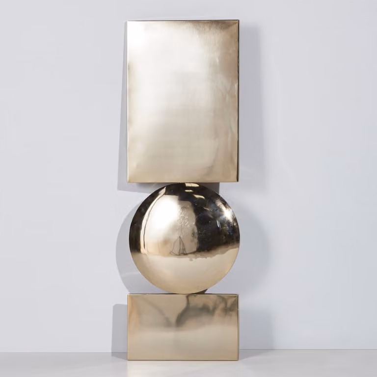 Decoración de pared geométrica y abstracta de Maisons du Monde en metal dorado, An/Al: 30 x 90 cm