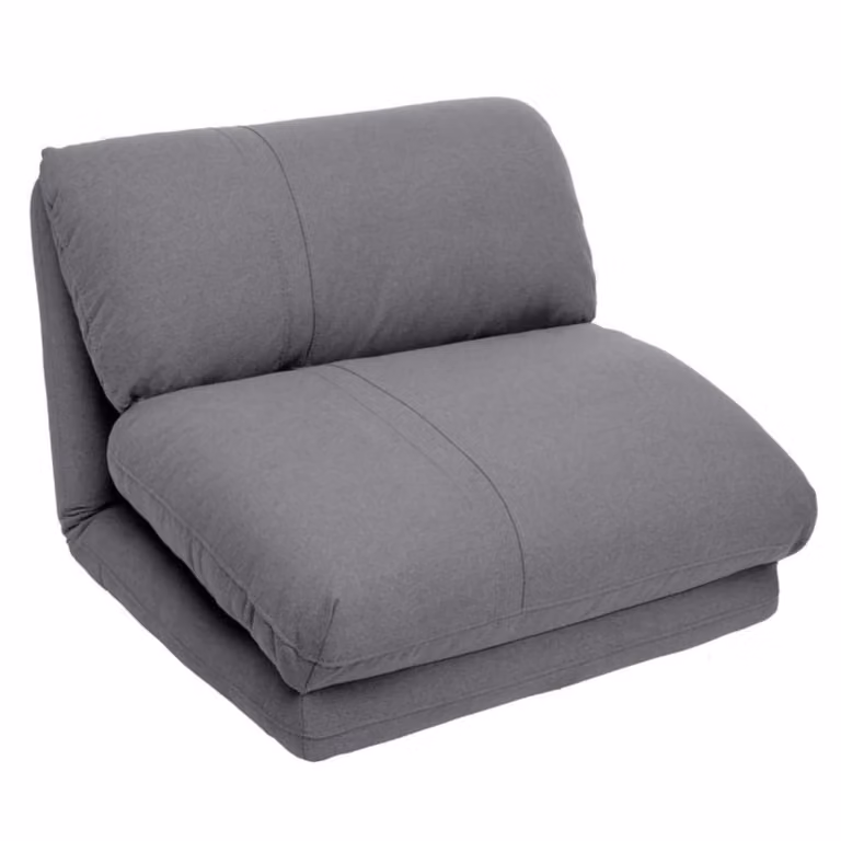 Sillón desplegable MueMue de poliéster gris con estructura metálica An/P/Al: 58 x 78 x 82 cm