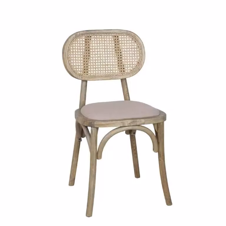 Silla de comedor MISTERWILS FURNITURE FOR FREE SOULS de madera y ratán en color beige