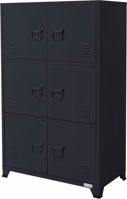 Archivador de oficina Ml-design en metal color antracita con puertas batientes, An/P/Al: 75 x 40 x 120 cm