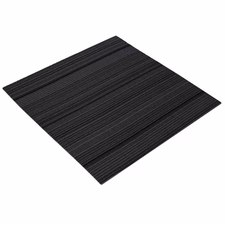 Set de 4 azulejos de alfombra vidaXL con diseño de rayas moderno en gris y negro, de polipropileno, An/P: 50 x 50 cm