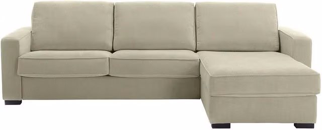 Sofá cama Padua de El Corte Inglés con chaiselongue derecha, 5 plazas, tapizado en tejido beige y diseño moderno para tu salón