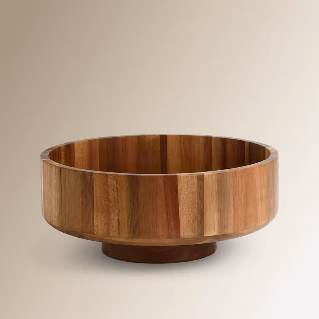 Frutero redondo de madera de acacia color marrón El Corte Inglés