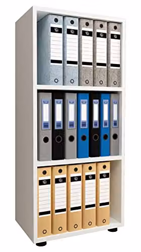 Estantería y librería de oficina VCM Ulas en color blanco, An/P/Al: 49 x 32 x 108 cm