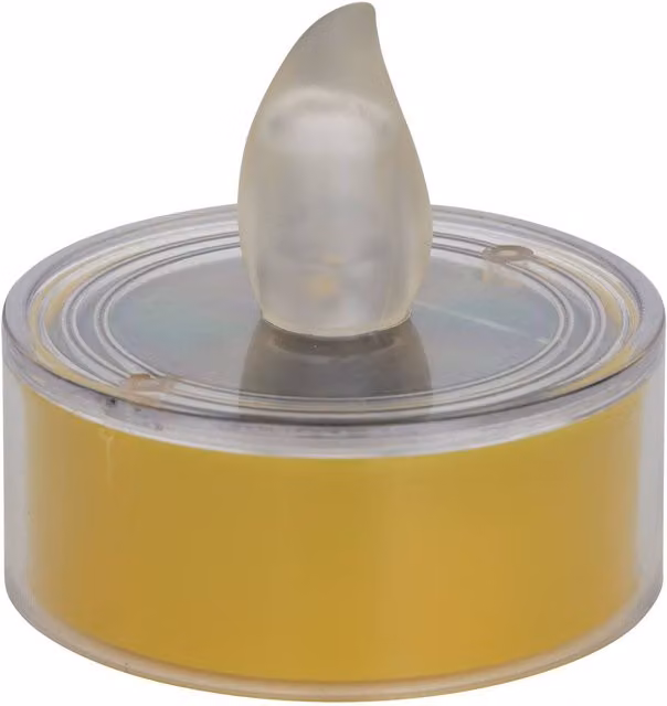 Vela LED solar para piscina Atmosphera de color amarillo, forma redonda y diseño moderno, An/P/Al: 5 x 5 x 4,8 cm