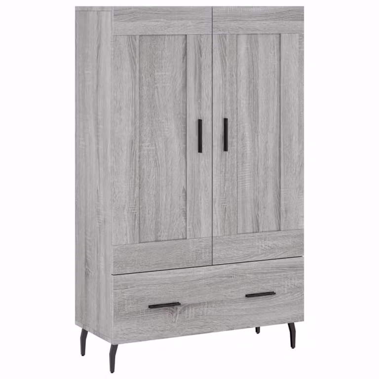 Aparador alto moderno vidaXL en color gris con puertas y estantes internos, An/P/Al: 69,5 x 31 x 115 cm