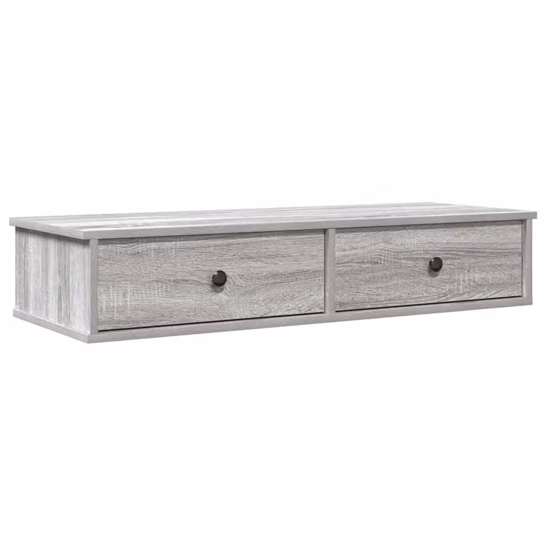 Estante de pared con cajones vidaXL en madera de roble ahumado para salón o dormitorio