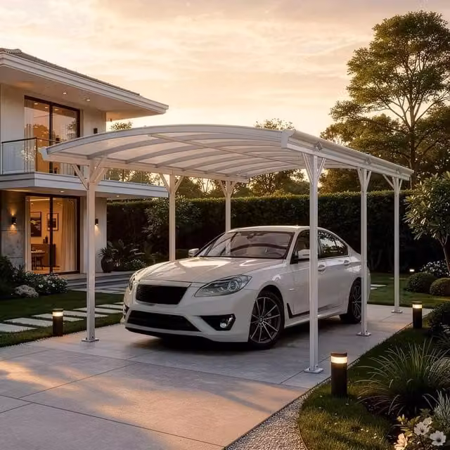 Carport de diseño FALO Home Deluxe en color blanco, An/P/Al: 505 x 300 x 226 cm