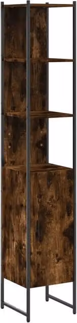 Mueble de baño vertical moderno HELLOSHOP26 en madera de roble color marrón An/P/Al: 33 x 33 x 185.5 cm