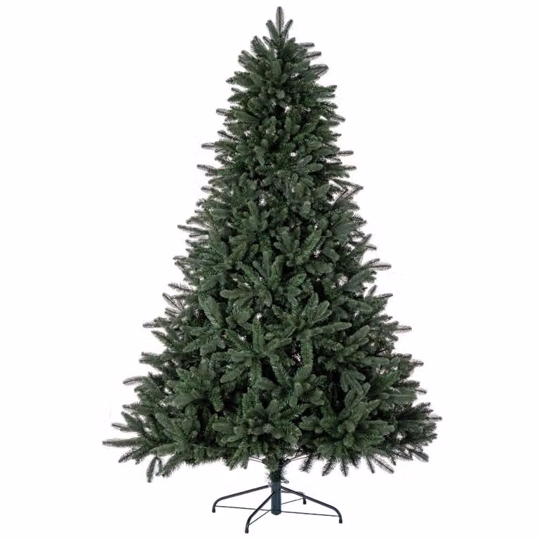 Árbol de Navidad Konte.Design color verde con estructura de metal y plástico, Altura: 240 cm, Ancho: 145 cm