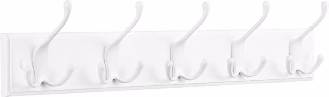Perchero de pared Songmics con ganchos distribuidos en metal y MDF, diseño minimalista, color blanco mate