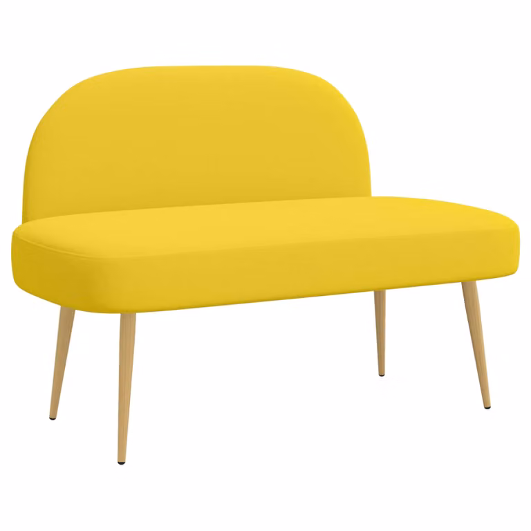 Banco tapizado con respaldo vidaXL en amarillo, An/P/Al: 110 x 60 x 76 cm