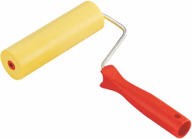 Rodillo para juntas Loutil-Parfait de 150 mm con mango de polipropileno y agarre antideslizante en color amarillo y multicolor