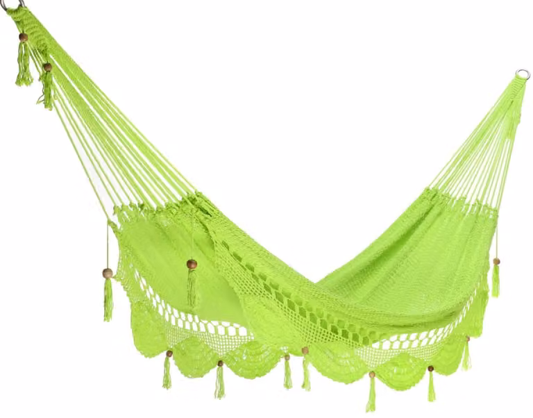 Hamaca doble tradicional nicaragüense Hamac del sol de algodón en color verde