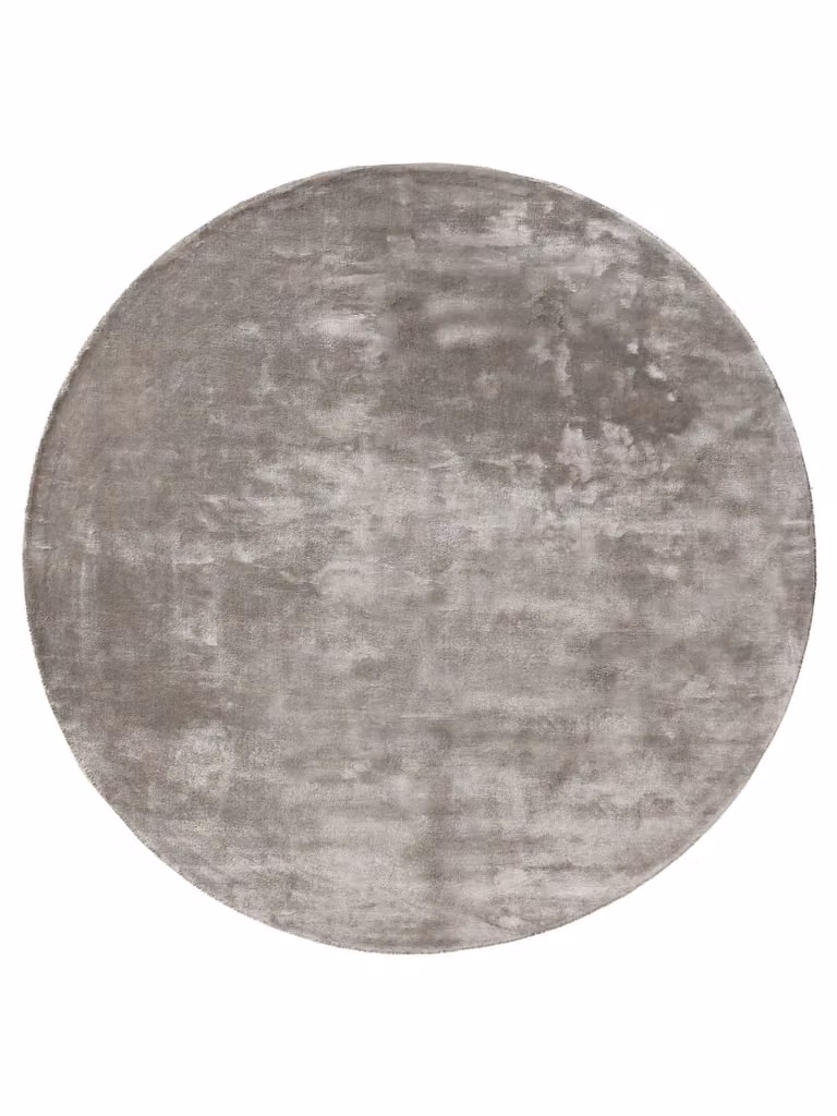 Alfombra redonda de viscosa Benuta en color gris, Diámetro: 160 cm