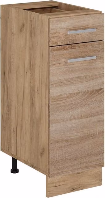 Mueble bajo de cocina Vicco R-Line en acabado sonoma con puertas batientes y estantes internos, An/P/Al: 30 x 46 x 81,6 cm
