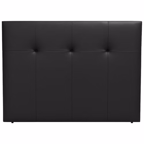 Cabecero de cama tapizado DESCANSIN en polipiel color negro para cama de 180 cm