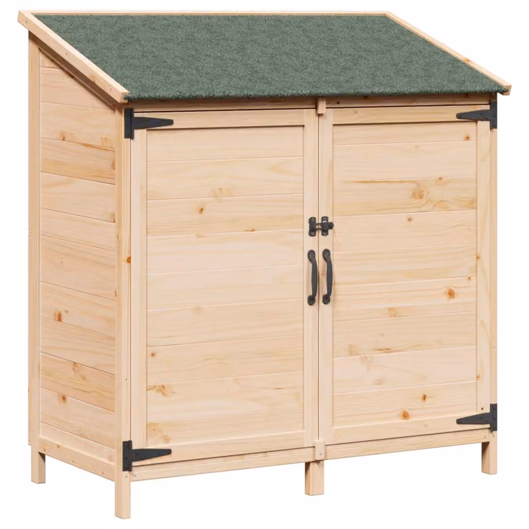 Cobertizo de jardín vidaXL de madera color marrón estilo rústico An/P/Al: 106 x 56 x 113,5 cm