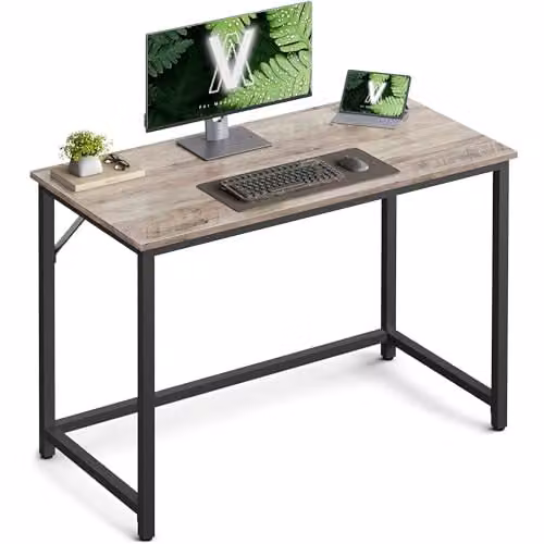 Escritorio VASAGLE moderno para ordenador en color beige y negro, An/P/Al: 100 x 50 x 76 cm