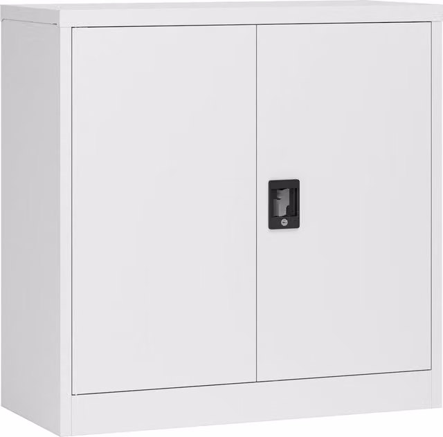 Armario de oficina archivador en metal con estantes regulables y cerradura en gris mate de en.casa An/P/Al: 90 x 40 x 90 cm
