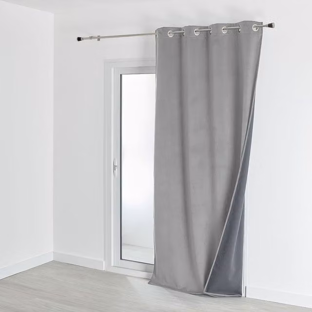 Cortina térmica opaca de terciopelo HomeMaison Gris Perla An/Al: 135 x 280 cm