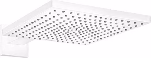 Rociador de ducha Hansgrohe Raindance E 300 cuadrado con brazo, blanco mate, con tecnología anti-limescale y chorro rain o jet