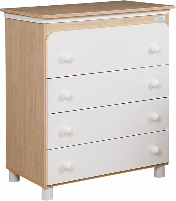 Cómoda con bañera y cambiador Micuna Urban de 4 cajones en blanco y gris