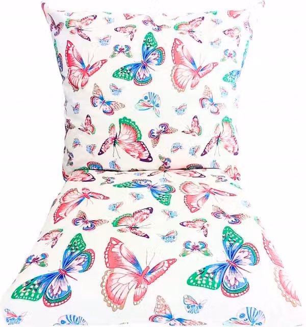 Juego de cama para niña Doratex de 100% algodón con funda nórdica y funda de almohada en multicolor y blanco, An/P/Al: 120 x 160 cm