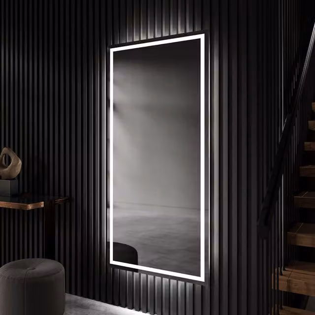 Espejo de pared moderno ARTFORMA con luz LED blanca fría, diseño rectangular de cristal, An/Al: 60 x 120 cm