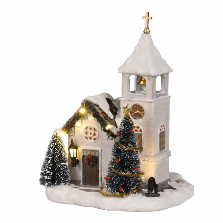 Pueblo navideño LuVille Originals multicolor para mesa, Al 20 cm x An 15 cm x P 14 cm