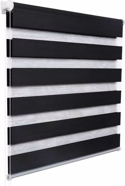 Persiana enrollable doble de Woltu para interior, modelo oscurecedor sin perforaciones, color antracita, An/P/Al: 65 x 150 cm