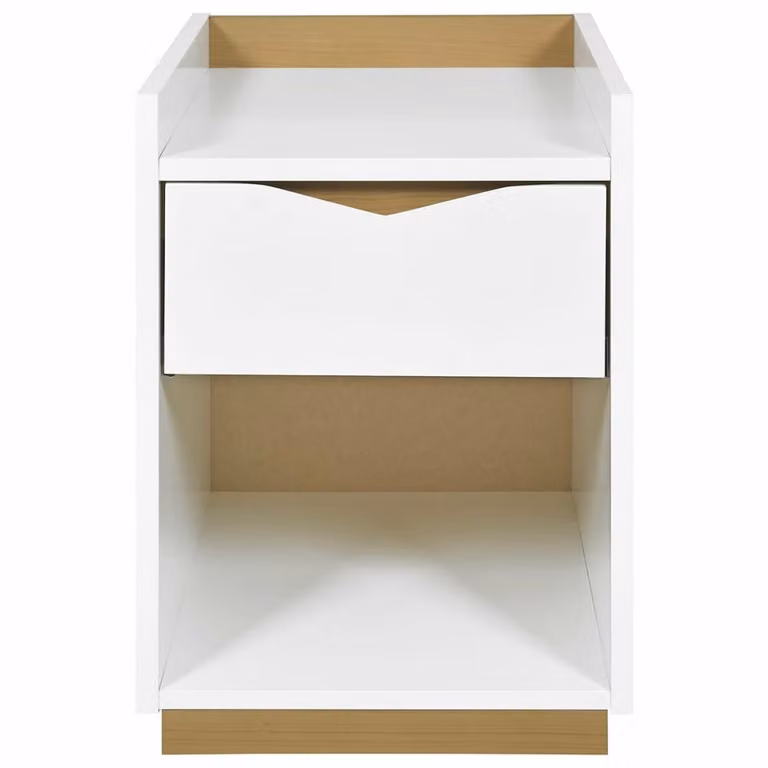 Mesita de noche para niños ID Kids en color blanco lacado con un cajón