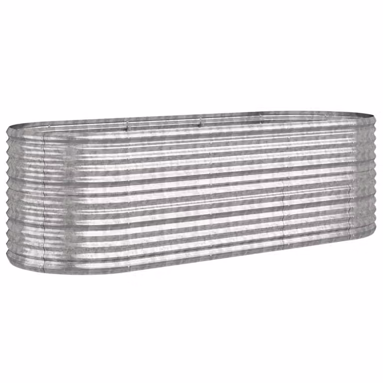 Jardinera Syfax de acero galvanizado plateado para huerto ornamental An/P/Al: 224 x 80 x 68 cm
