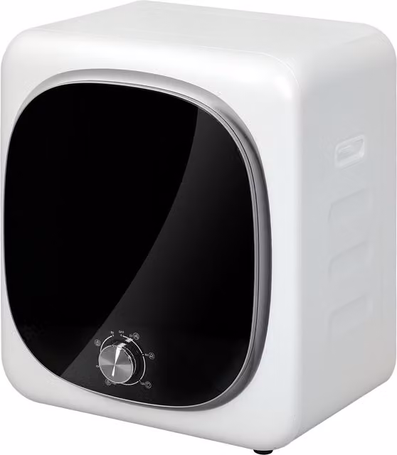 Secadora de ropa pequeña HOMCOM de evacuación con 5 programas, función antiarrugas y esterilización, 4 kg, 800W, color blanco, An/P/Al: 48 x 40 x 56 cm