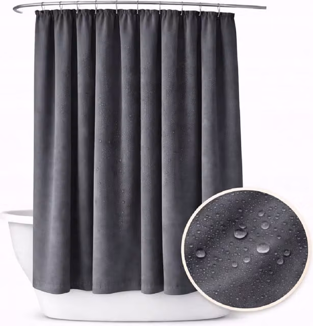 Cortina de baño impermeable NOW-ART en color gris antracita, An/P/Al: 150 x 220 cm