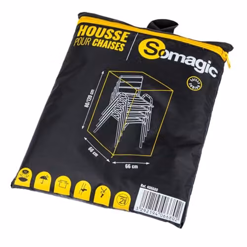 Funda Somagic para sillas de comedor de jardín en gris y negro, An/P/Al: 66 x 66 x 120 cm