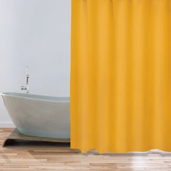 Cortina de baño msv color amarillo, impermeable y antibacteriana, An/P/Al: 180 x 200 cm
