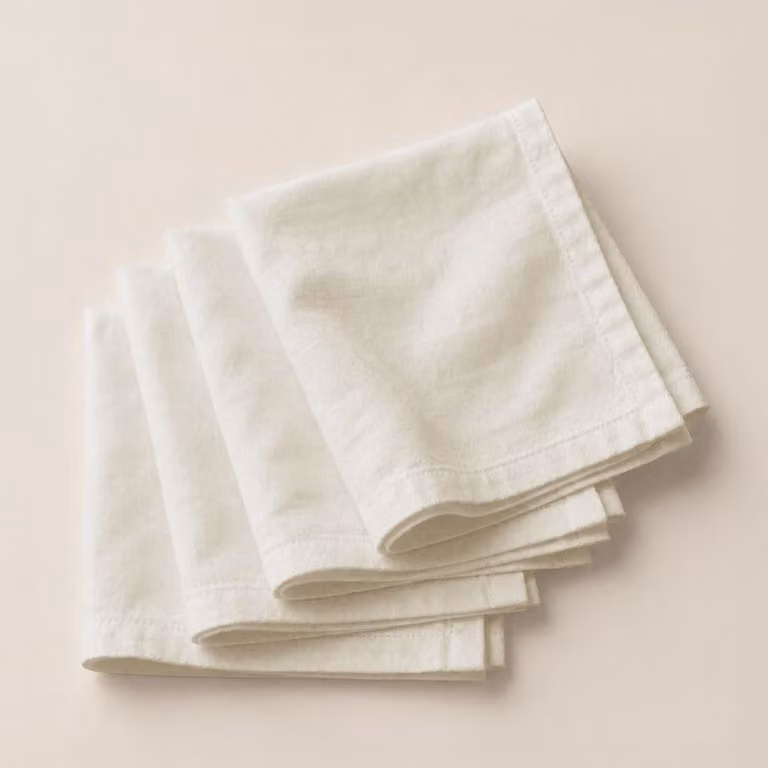 Pack de 4 servilletas lisas color mint lavables An/An: 42 x 42 cm