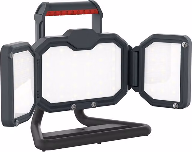 Foco LED recargable Xanlite de 3400 lúmenes, luz blanca fría, color negro, con protección IP54 para jardín o trabajo
