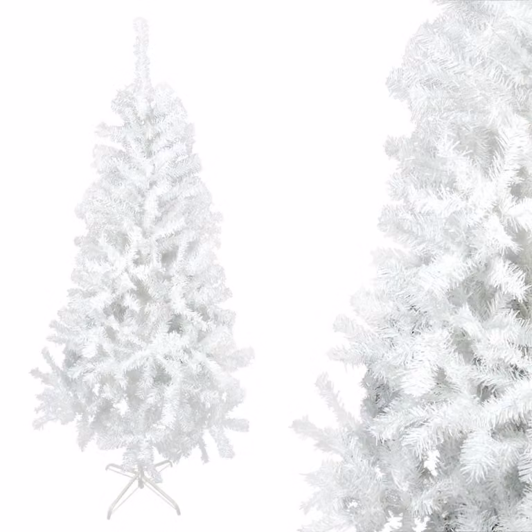 Árbol de Navidad artificial LolaHome color blanco con 500 ramas, Al 180 cm x An 100 cm x P 100 cm