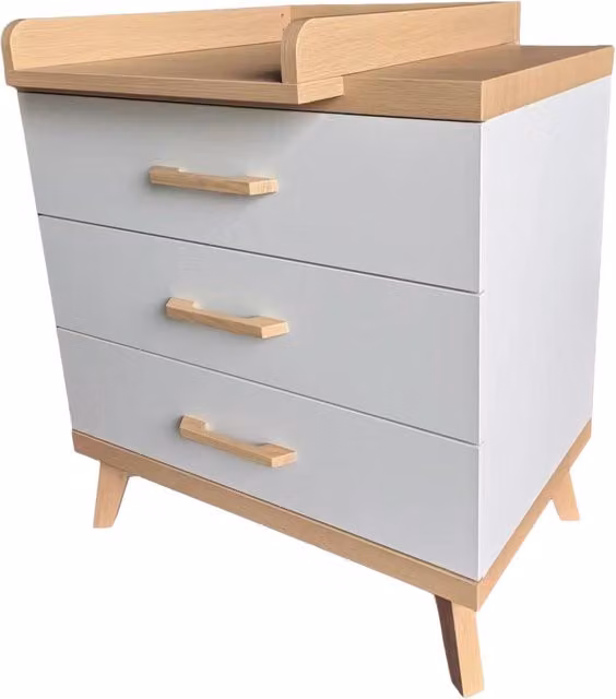 Cómoda con cambiador para bebé Ikid Capri en color blanco con estilo escandinavo