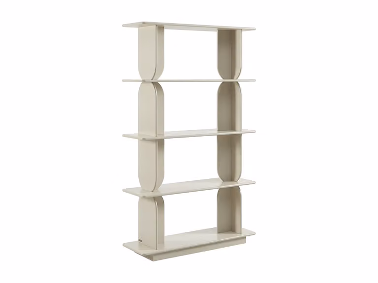 Estante de 4 baldas en MDF de LUSORIA, color beige, An/P/Al: 110 x 20 x 180 cm