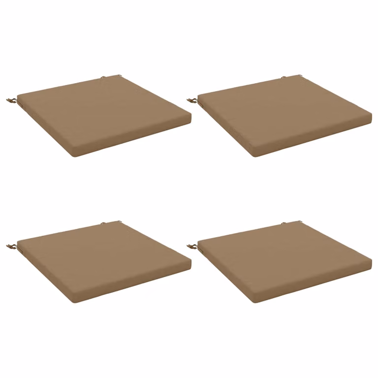 Set de 4 cojines de asiento cuadrados vidaXL SOEST en gris con funda extraíble y resistencia UV